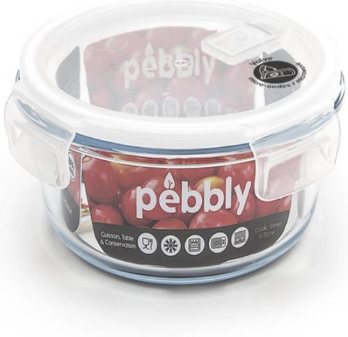Pebbly - Vershoudbox. Borosilicaat Glas, Rond, 950 Ml - Pebbly