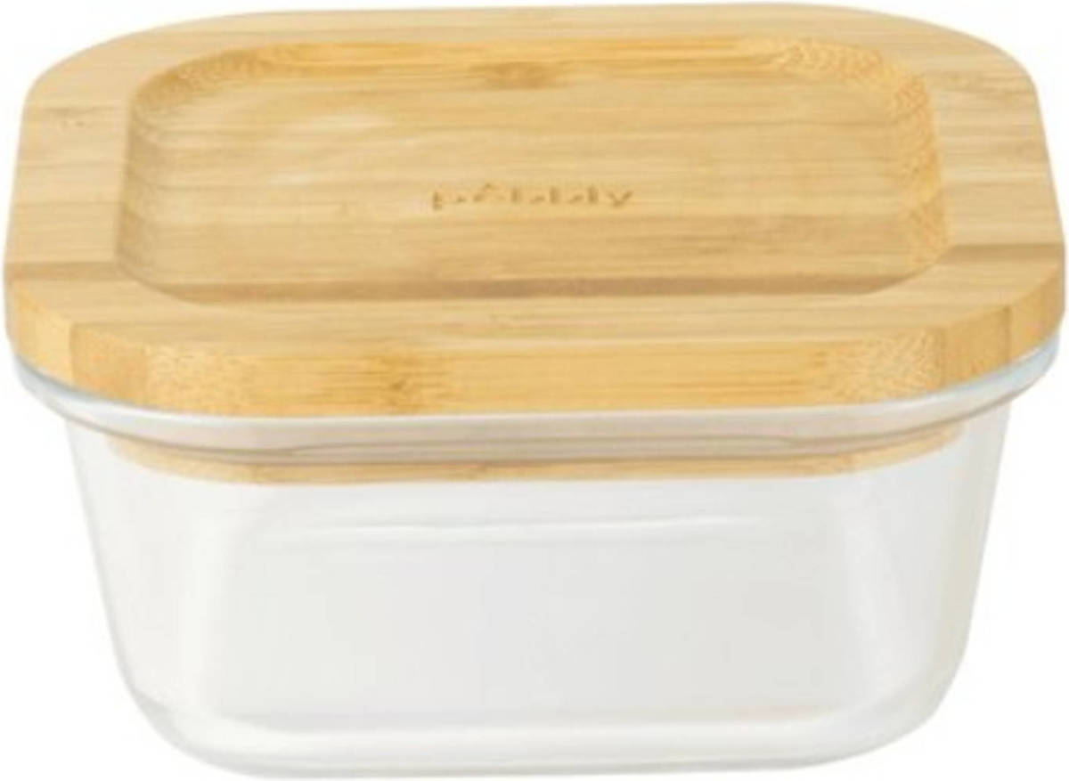Pebbly - Vershoudbox, Bamboe, Vierkant, 520 Ml - Pebbly