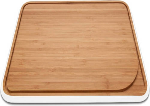 Pebbly - Snijplank Met Sapgeul, Bamboe, Wit, 35 X 25 Cm - Pebbly