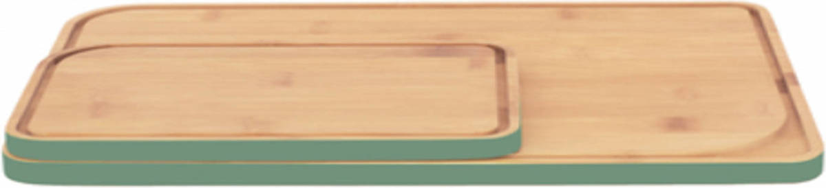 Pebbly - Snijplank, Set Van 2 Stuks, Bamboe, Sage Groen - Pebbly