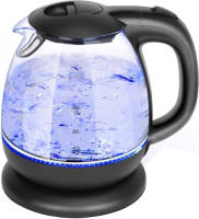 BES LED Waterkoker - Aigi Elfino - Led Verlichting - 1 Liter - 2200 Watt - Rvs/glas - Zwart
