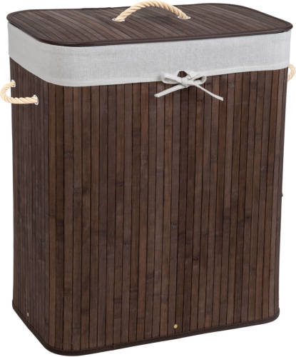 Tectake - Bamboe Wasmand Incl. Waszak 100l Bruin 401833