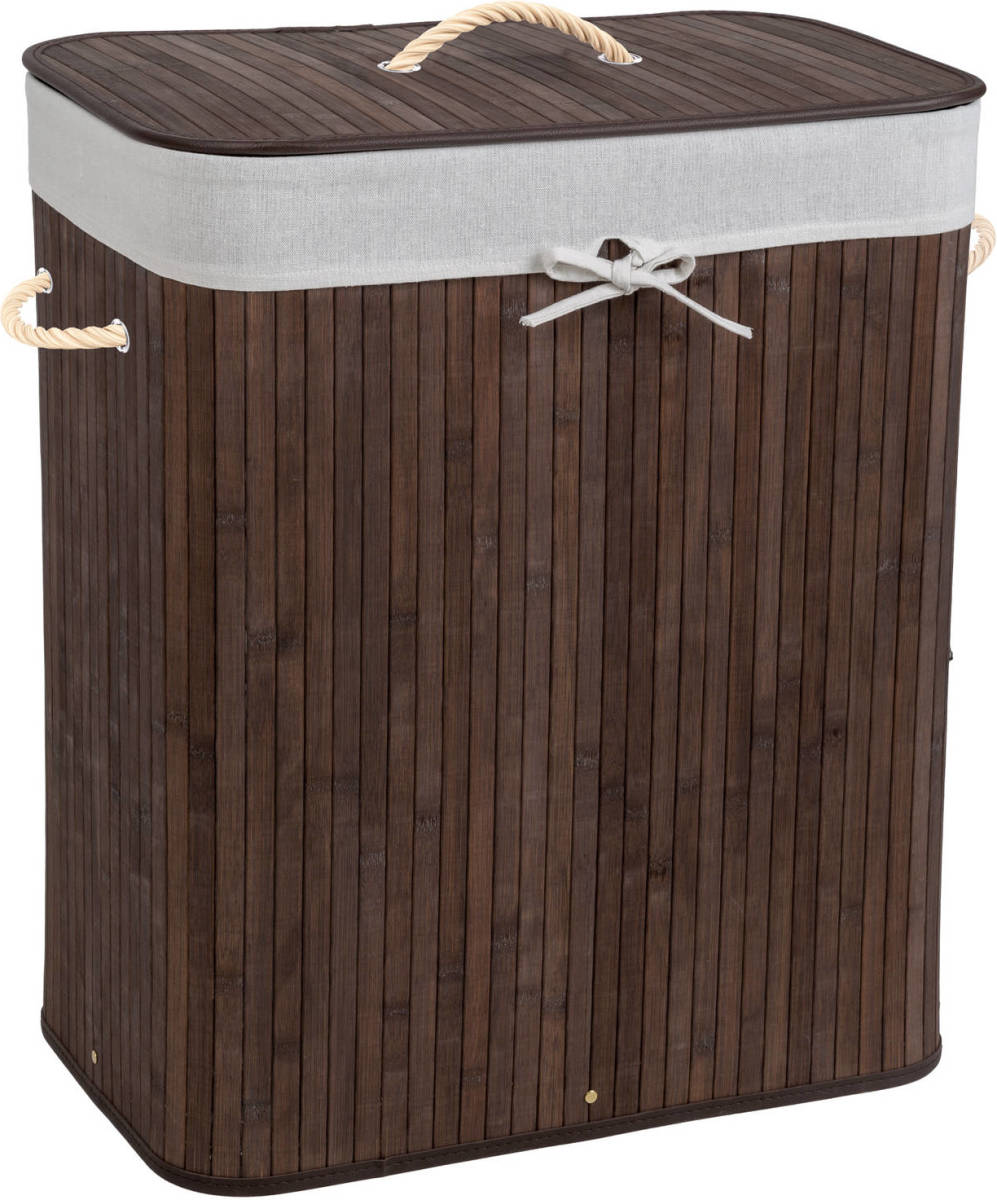 Tectake - Bamboe Wasmand Incl. Waszak 100l Bruin 401833