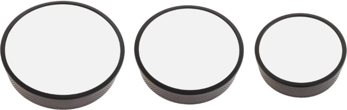 Orange85 Spiegel - Set Van 3 - Rond - Zwart - Spiegels - Wandspiegel