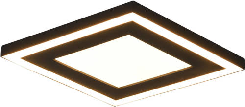 BES LED Led Plafondlamp - Plafondverlichting - Trion Coman - 17w - Warm Wit 3000k - Vierkant - Mat Zwart - Kunststof