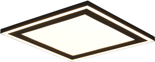 BES LED Led Plafondlamp - Plafondverlichting - Trion Coman - 24.5w - Warm Wit 3000k - Vierkant - Mat Zwart - Kunststof