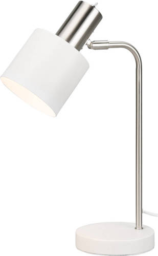 BES LED Led Tafellamp - Tafelverlichting - Trion Alimo - E14 Fitting - Rond - Mat Wit - Aluminium