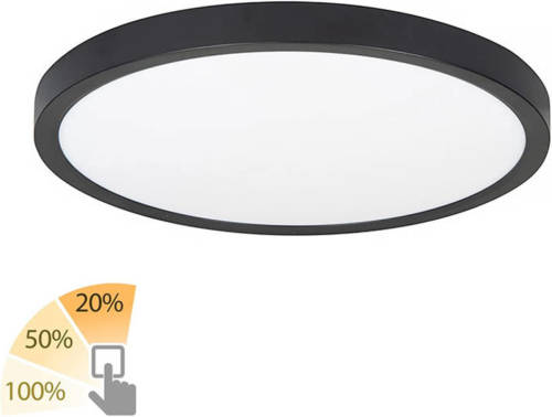 Highlight Plafondlamp Piatto Ø 30,5 Cm 3 Step Dim Zwart