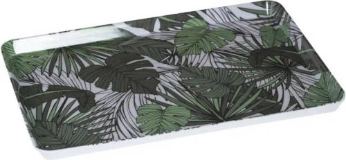 Secret de Gourmet Dienblad/serveerblad Rechthoekig Jungle 45 X 30 Cm Wit/groen - Dienbladen