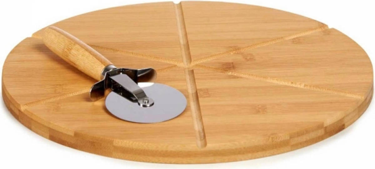 Bigbuy Home Snijplank Pizza Bamboe Natuurlijk
