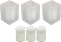 Candles by Spaas 3x Matte Kaarsenhouders Met Kaars En 3x Navullingen - Stompkaarsen