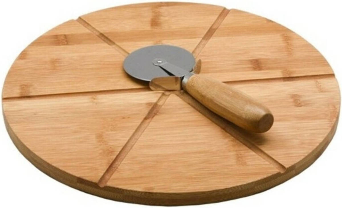 Innovagoods Snijplank Versa Pizzasnijder Bamboe (32,5 X 1,5 X 32,5 Cm)