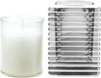 Candles by Spaas 1x Transparante Kaarsenhouder Met Kaars 7 X 10 Cm 24 Branduren - Stompkaarsen