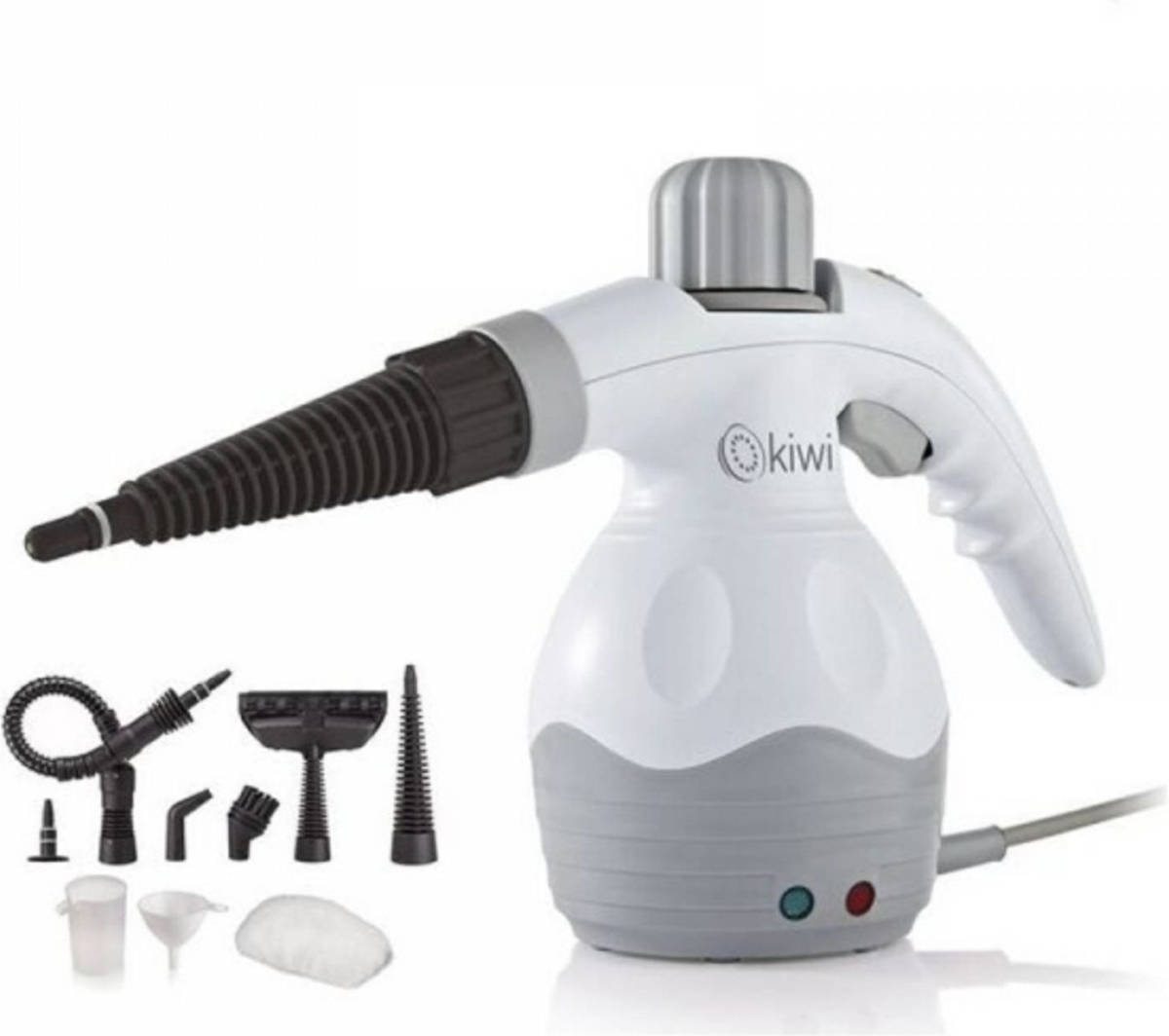 Innovagoods Multi-functionele 9-in-1 Draagbare Stoomreiniger Met Accessoires Kiwi 350 Ml Wit - Stoomreiniger - Stoomapparaat