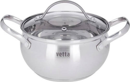 Vetta Geneva Kookpan 6,8 Liter Ø24cm Rvs Glazen Deksel