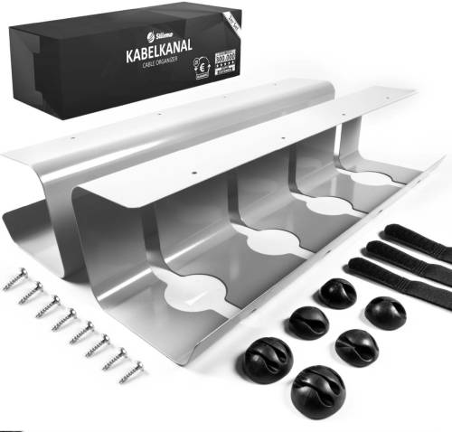 Stilemo Kabelgoot Bureau 2 Delig - Kabelhouder 43 Cm - Kabel Organizer 5 Kg Draagkracht - Grijs