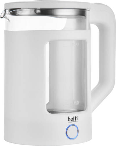 Botti Carter Glazen Elektrische Waterkoker 1.5l 1350w Wit Gemaakt Van Glas, Kunststof En Rvs