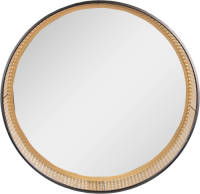 Clayre & Eef Spiegel Ø 60 Cm Bruin Metaal Rond Grote Spiegel Wand Spiegel Muur Spiegel Bruin Grote Spiegel Wand Spiegel
