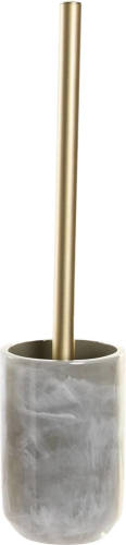 Items Toiletborstel Met Houder Marmer Look Polyresin Lichtgrijs 37 Cm - Toiletborstels