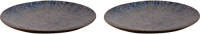 Palmer Bord Lester 27 Cm Blauw Zwart Stoneware 2 Stuk(s)