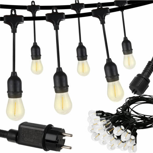 Iso Trade Lichtsnoer - 10 Meter - Waterdicht - 20 Led Lampen - Lampjes Slinger - Tuinverlichting