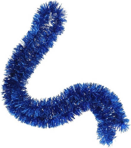Gerim Kerstboom Folie Slingers/lametta Guirlandes Van 180 X 7 Cm In De Kleur Glitter Blauw - Feestslingers