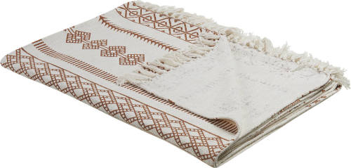 Beliani Jorhat - Plaid-beige-katoen