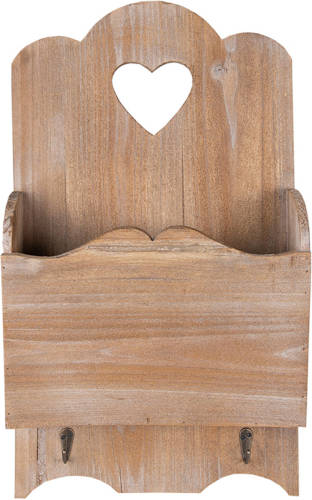 Clayre & Eef Tijdschriftenhouder 28x10x49 Cm Bruin Hout Lectuurbak Krantenbak Magazinehouder Tijdschriftenrek Bruin