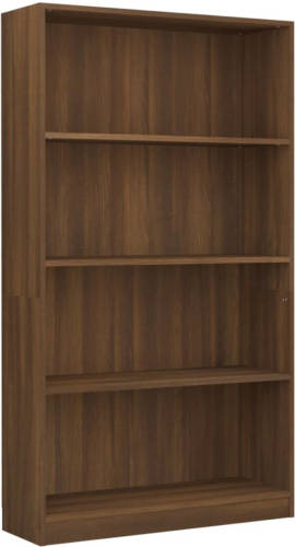 VidaXL Boekenkast Met 4 Schappen 80x24x142 Cm Hout Bruineikenkleurig