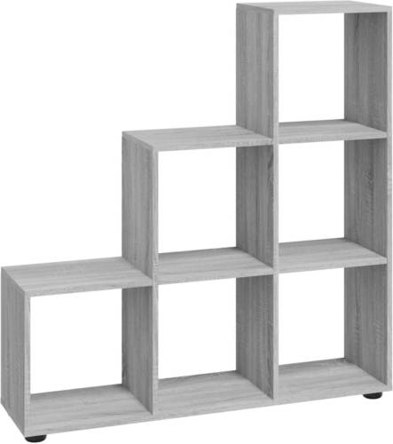 VidaXL Boekenkast Trapvormig 107 Cm Bewerkt Hout Grijs Sonoma Eiken