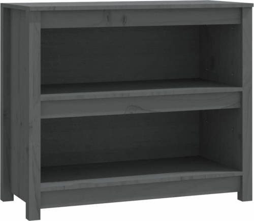 VidaXL Boekenkast 80x35x68 Cm Massief Grenenhout Grijs