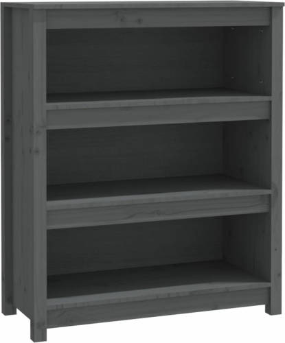 VidaXL Boekenkast 80x35x97 Cm Massief Grenenhout Grijs