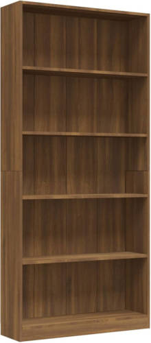 VidaXL Boekenkast 80x24x175 Cm Bewerkt Hout Bruineikenkleurig