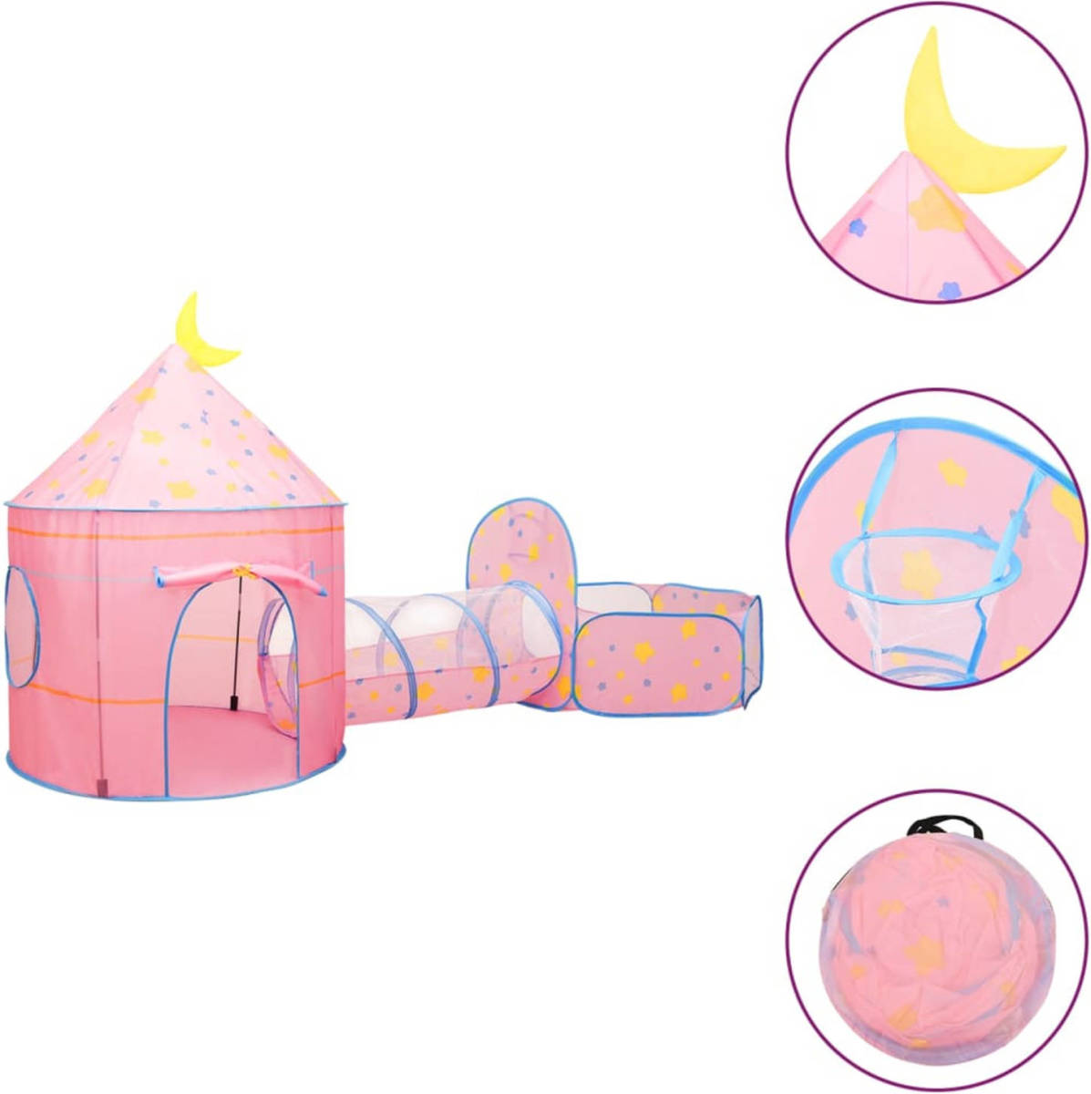 VidaXL Kinderspeeltent 301x120x128 Cm Roze