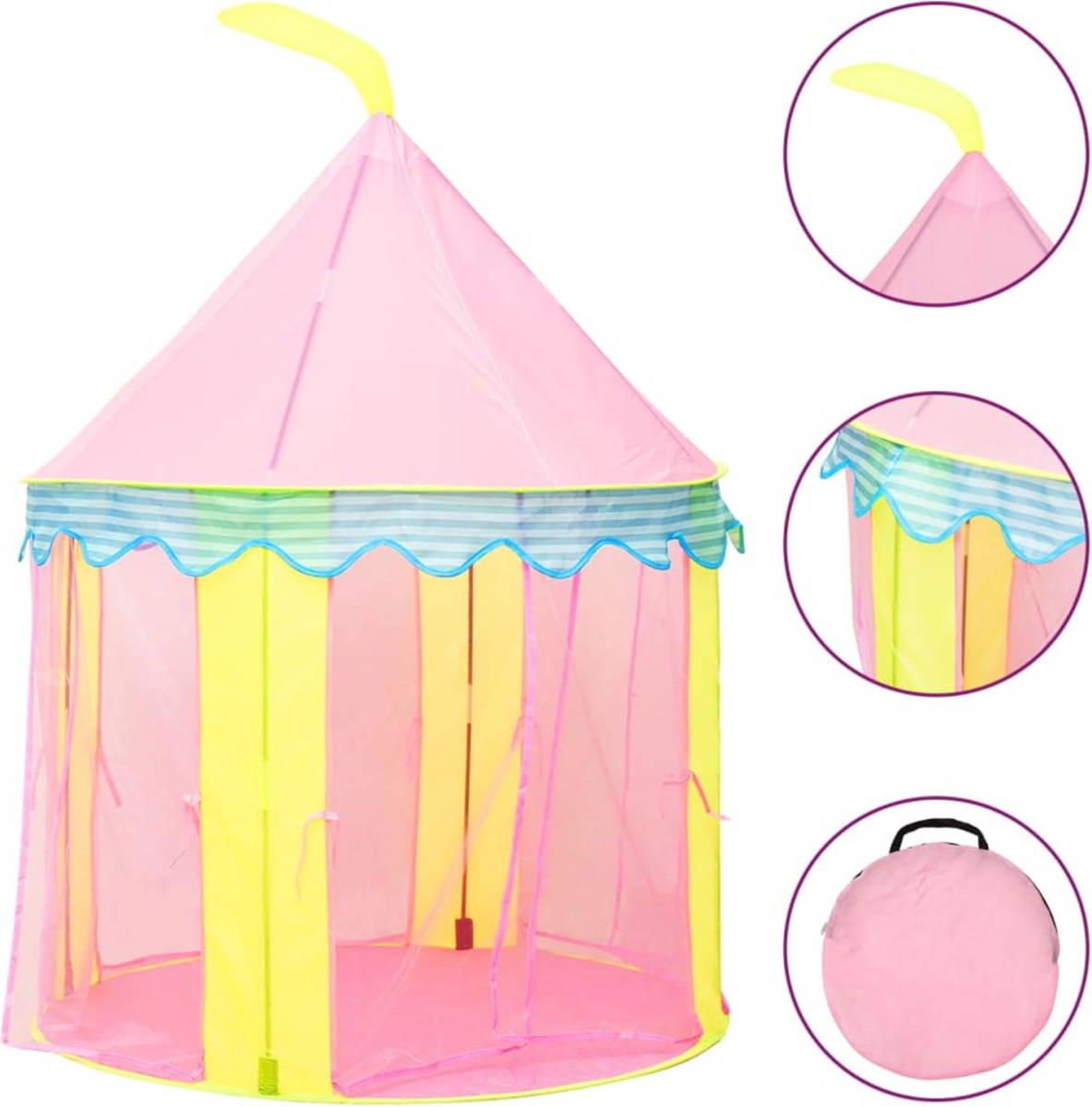 VidaXL Kinderspeeltent 100x100x127 Cm Roze