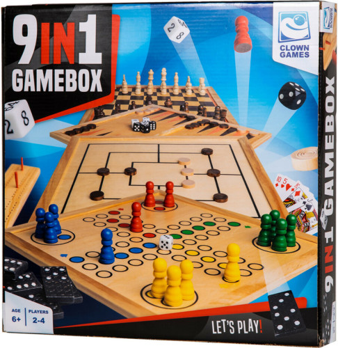 Clown Games Spelletjesdoos 9-in-1 Hout