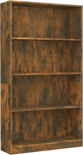 VidaXL Boekenkast 4-laags 80x24x142 Cm Bewerkt Hout Gerookt Eikenkleur