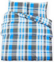 VidaXL Dekbedovertrekset 200x200 Cm Katoen Blauw En Grijs