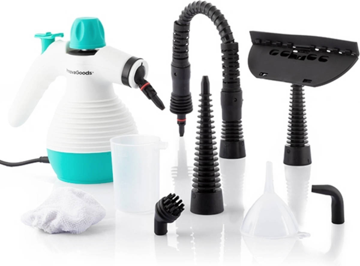 Innovagoods 9-in-1 Stoomreiniger - Draagbare Stoomreiniger - Vloerreiniger - Tapijtreiniger - Auto Stoomreiniger - Bank Reiniger - M