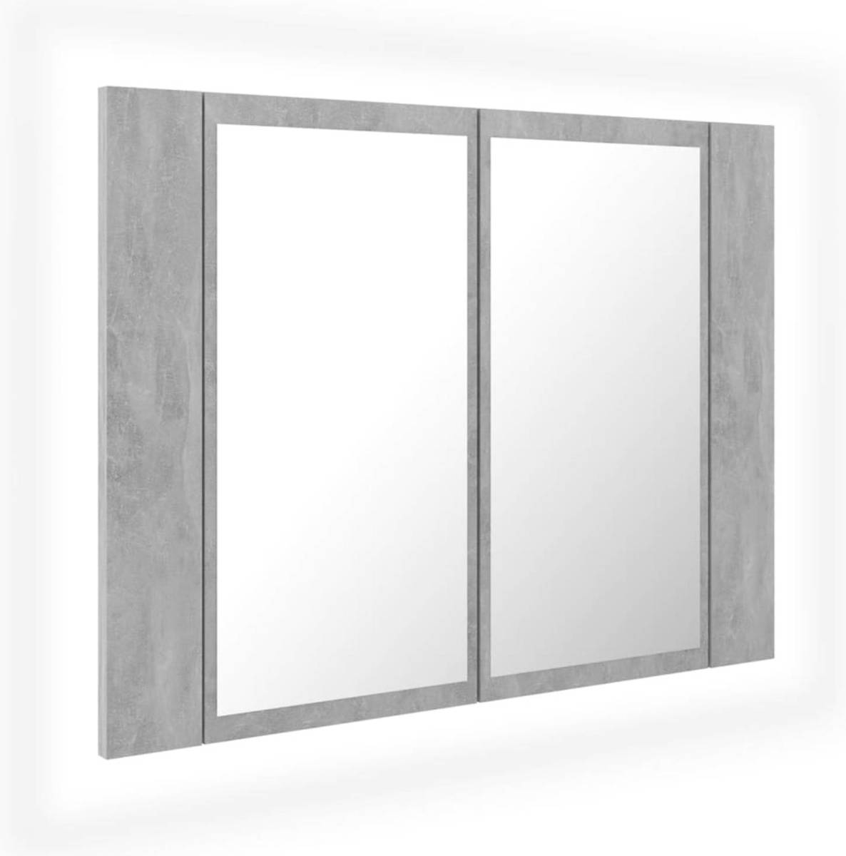 VidaXL Badkamerkast Met Spiegel En Led 60x12x45 Cm Betongrijs