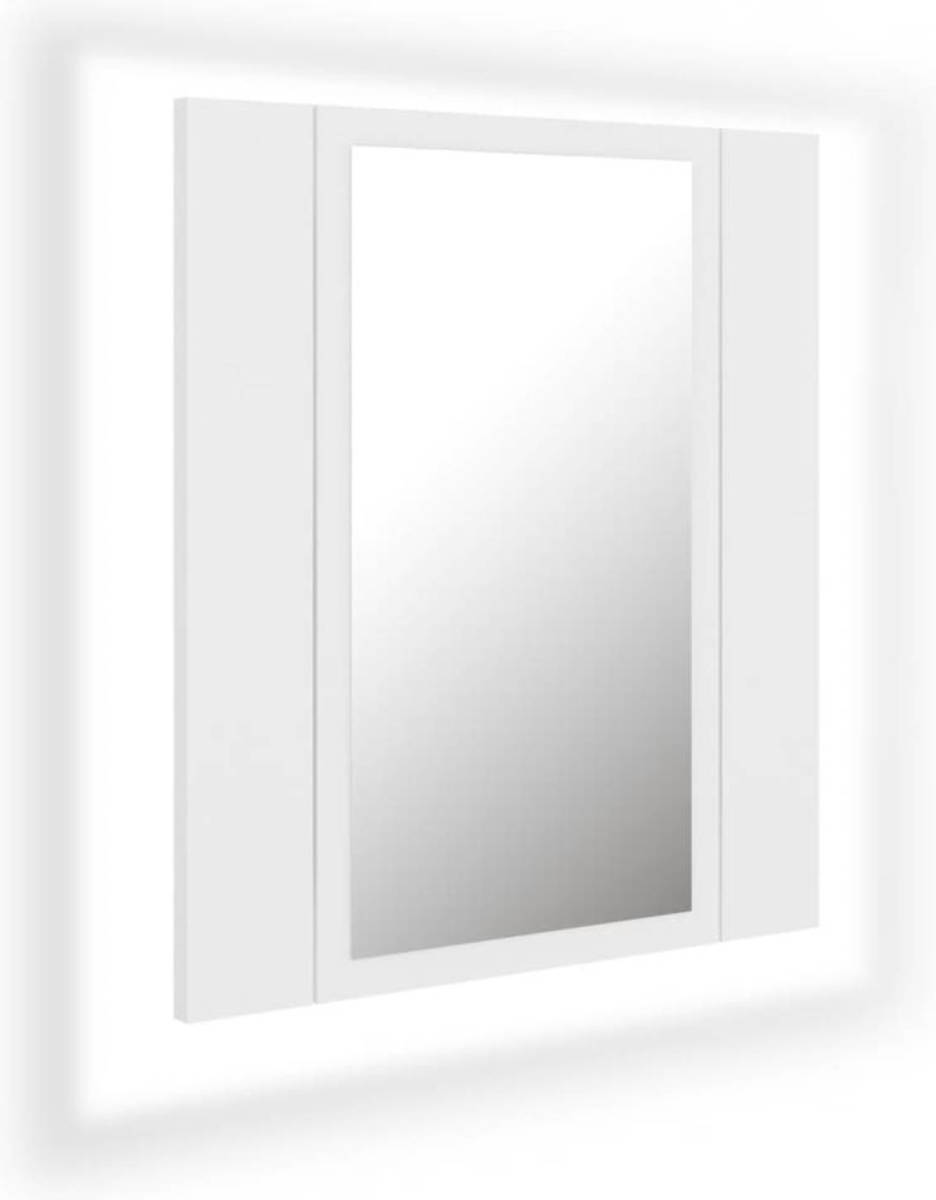 VidaXL Badkamerkast Met Spiegel En Led 40x12x45 Cm Acryl Wit