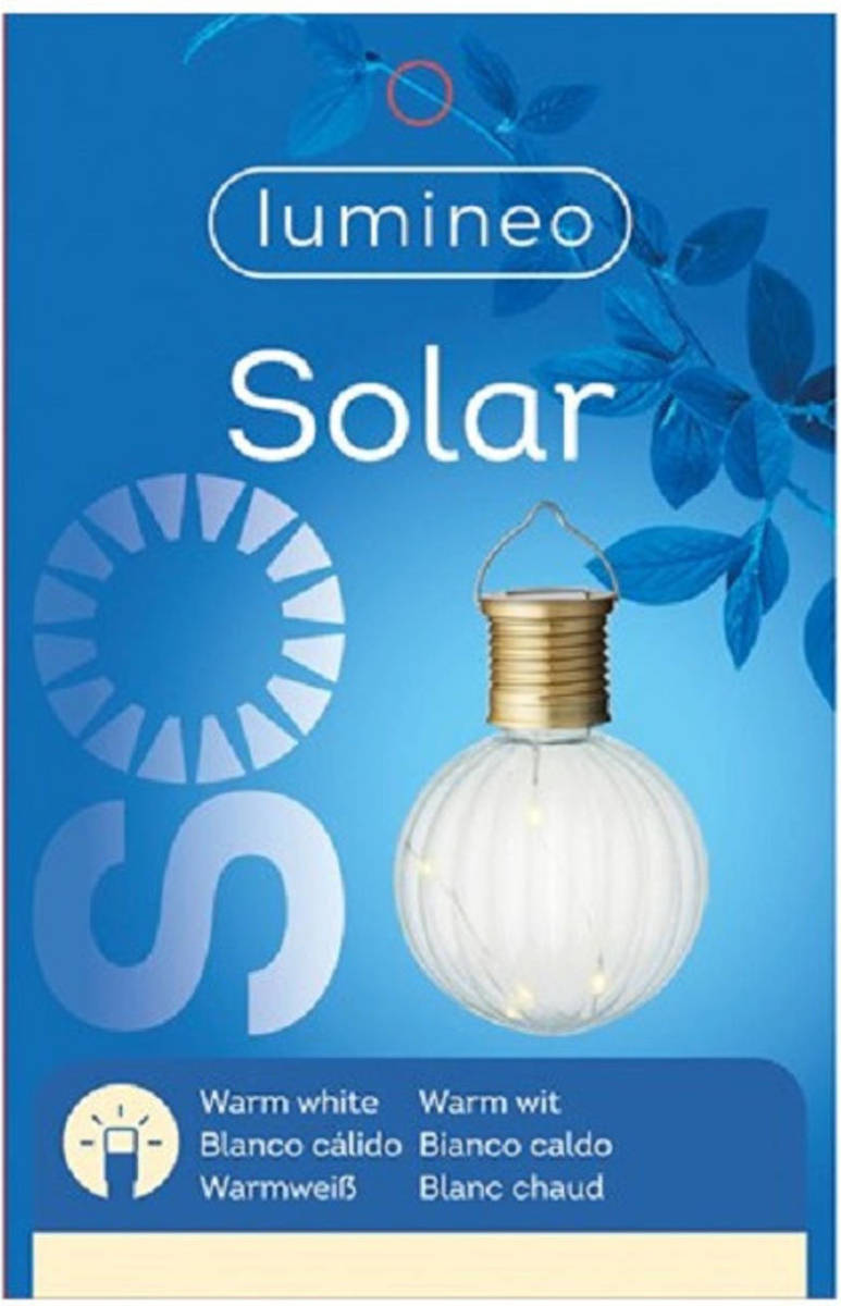 Lumineo 1x Buiten Led Lampion Solar Verlichting 11 Cm - Lampionnen
