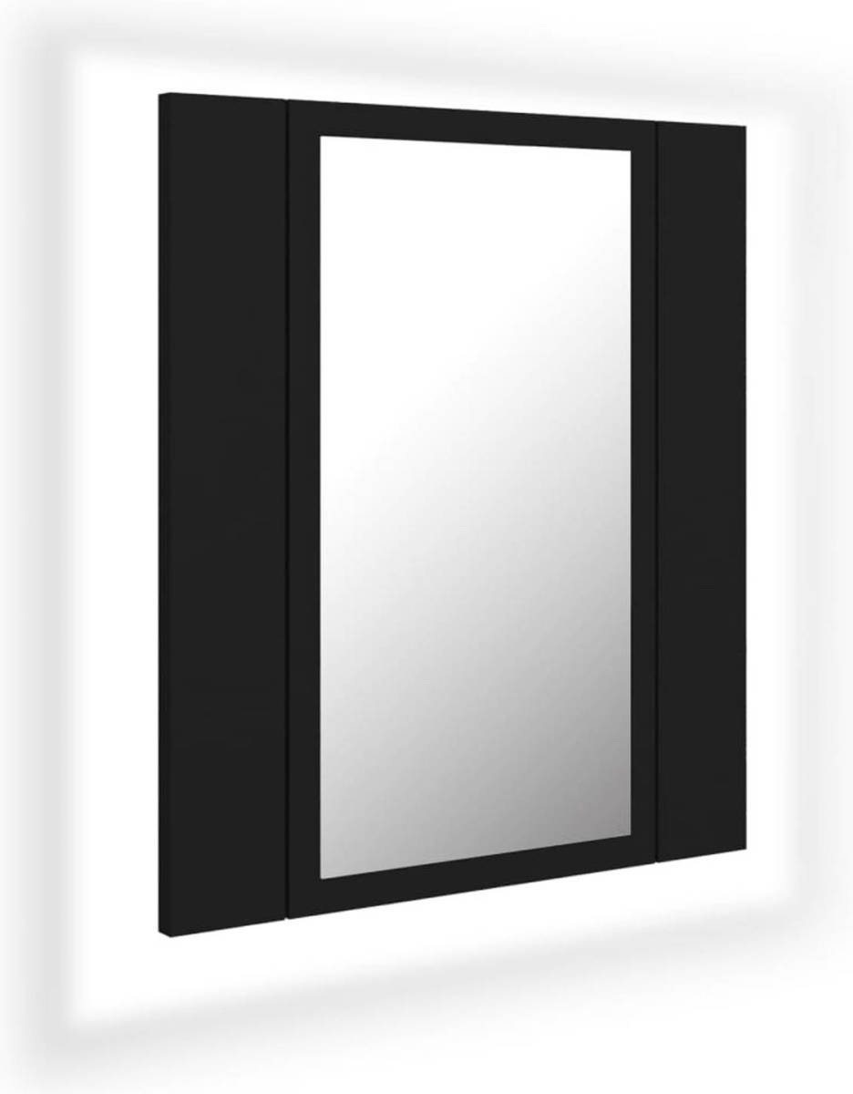 VidaXL Badkamerkast Met Spiegel En Led 40x12x45 Cm Zwart