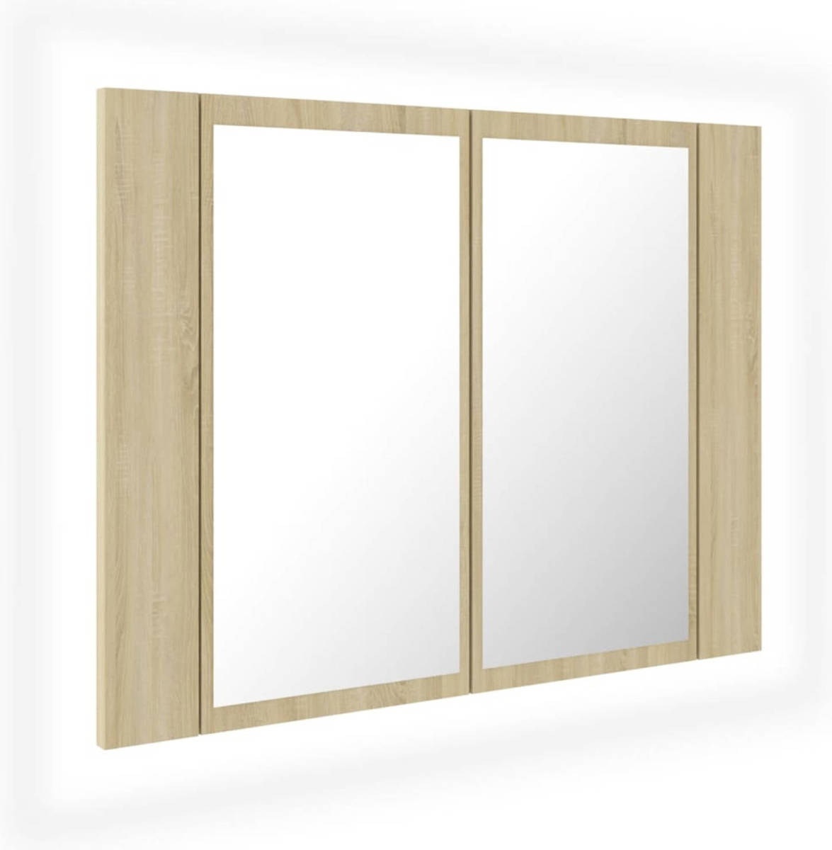 VidaXL Badkamerkast Met Spiegel En Led 60x12x45 Cm Sonoma Eikenkleurig