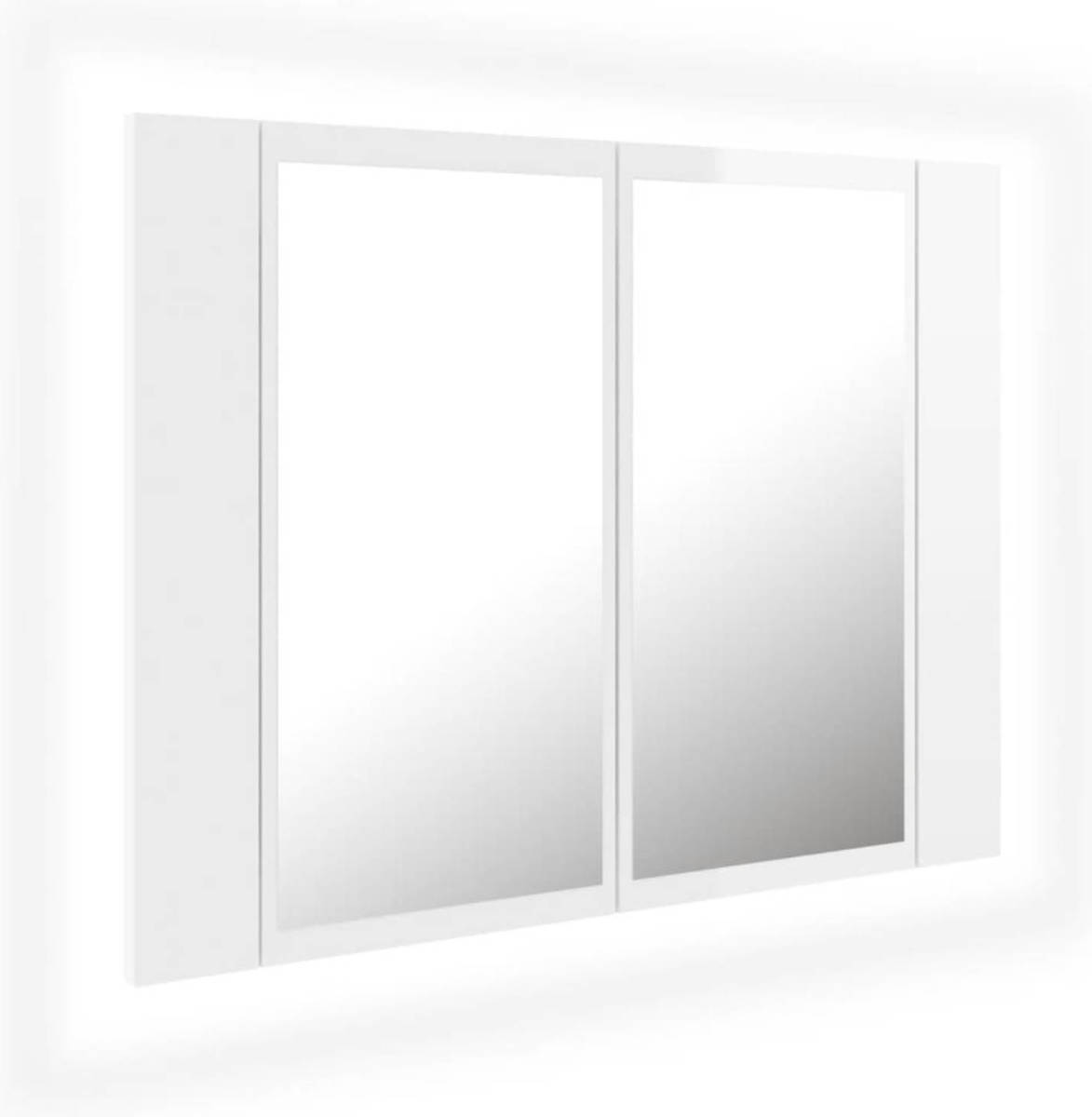 VidaXL Badkamerkast Met Spiegel En Led 60x12x45 Cm Hoogglans Wit
