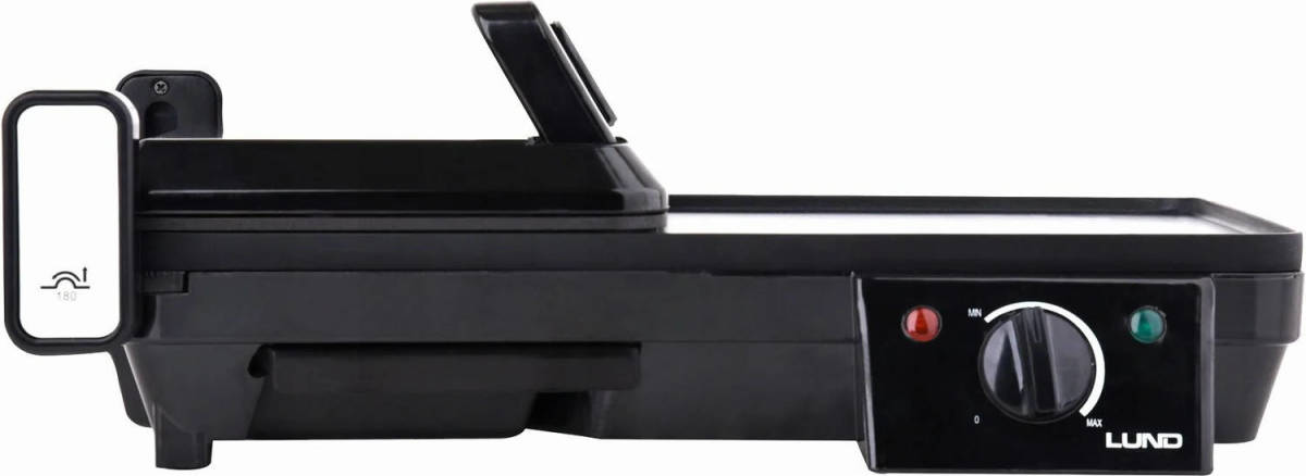 Lund Professional Elektrische Tafelgrill Elektrische Bakplaat 40.5 X 25cm 2000w Zwart