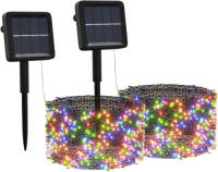 VidaXL Lichtsnoeren 2 St 2x200 Led's Solar Binnen/buiten Meerkleurig