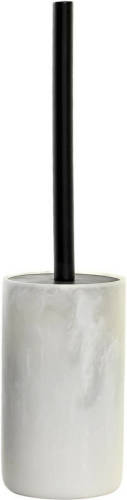 Items Wc/toiletborstel In Houder Marmer Look Wit 38 X 10 Cm - Toiletborstels
