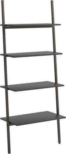 VidaXL Ladderrek Met 4 Schappen 64x34x150,5 Cm Zwart