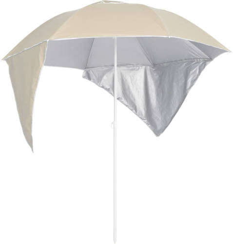 VidaXL Strandparasol Met Zijwanden 215 Cm Zandkleurig